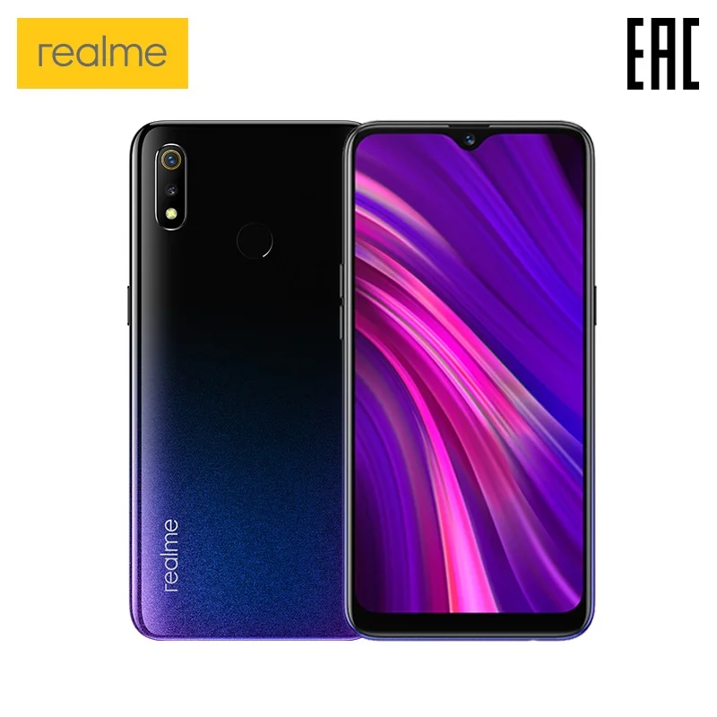 Смартфон realme 3 4+64 ГБ Мощный процессор Двойная AI камера Аккумулятор 4230 мАч