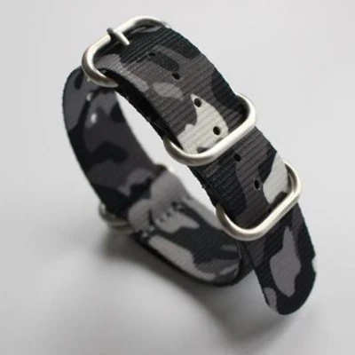 Silver buckle Новые камуфляжные нейлоновые Ремешки для наручных часов NATO ремешок 18 мм 20 мм 22 мм 24 мм, спортивный Камуфляжный нейлоновый ремешок для наручных часов, мужской и женский браслет - Цвет ремешка: Silver buckle