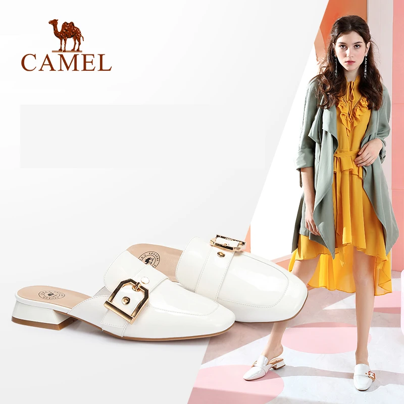 CAMEL/Новинка модные женские шлепанцы в стиле ретро из натуральной кожи мягкие