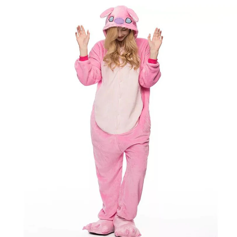 Взрослых животных Kigurumi onesie Пижама с дизайном панда комплект зимняя Фланелевая