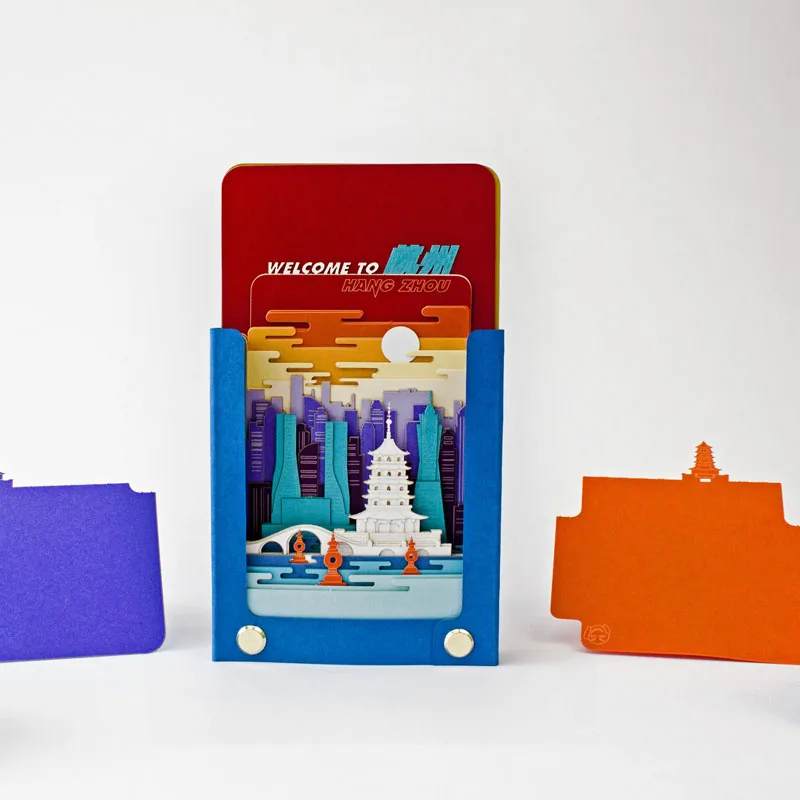 Карта AIT 3D Бумага искусство memopad CITY SKYLINE Ханчжоу | Дом и сад