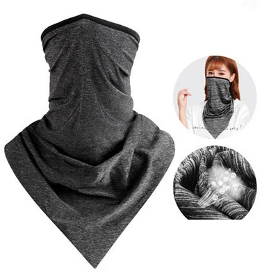 Dark grey Велосипедная маска для лица летняя ледяная ткань дышащая Половина лица тренировка бег повязка на голову велосипед Анти-УФ спорт Facemask Велосипедное снаряжение - Color: Dark grey