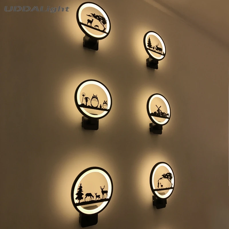 Настенный светильник 12 Вт черный акриловый настенный для спальни|led wall light|wall lightled