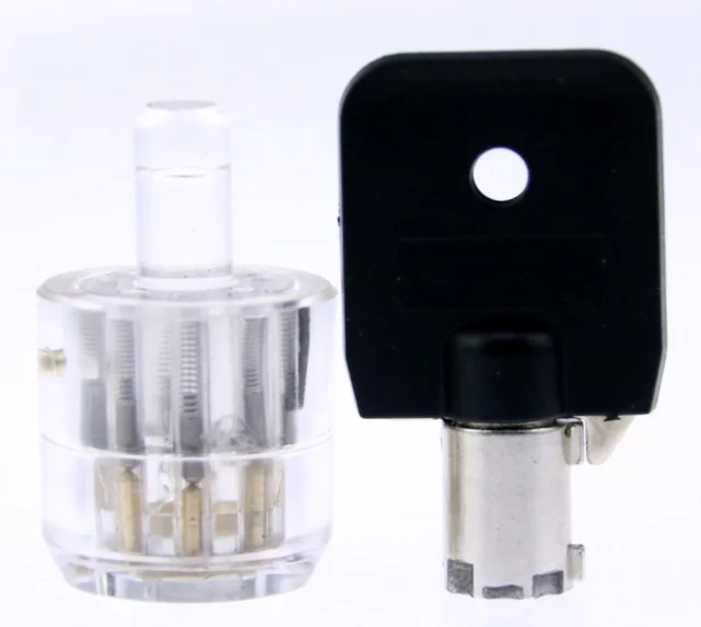 Прозрачный трубчатый замок практика 7Pin Палочки обучение дверь Lock умение ключ