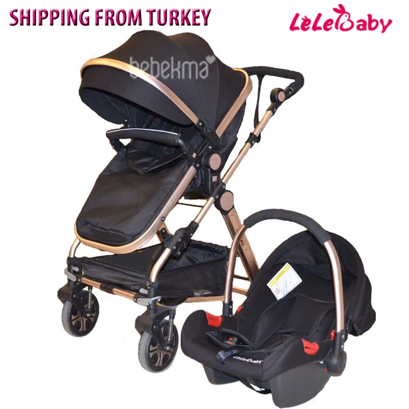 Lelebaby BS01 многофункциональная 3 в 1 детская коляска прогулочная складная Золотая