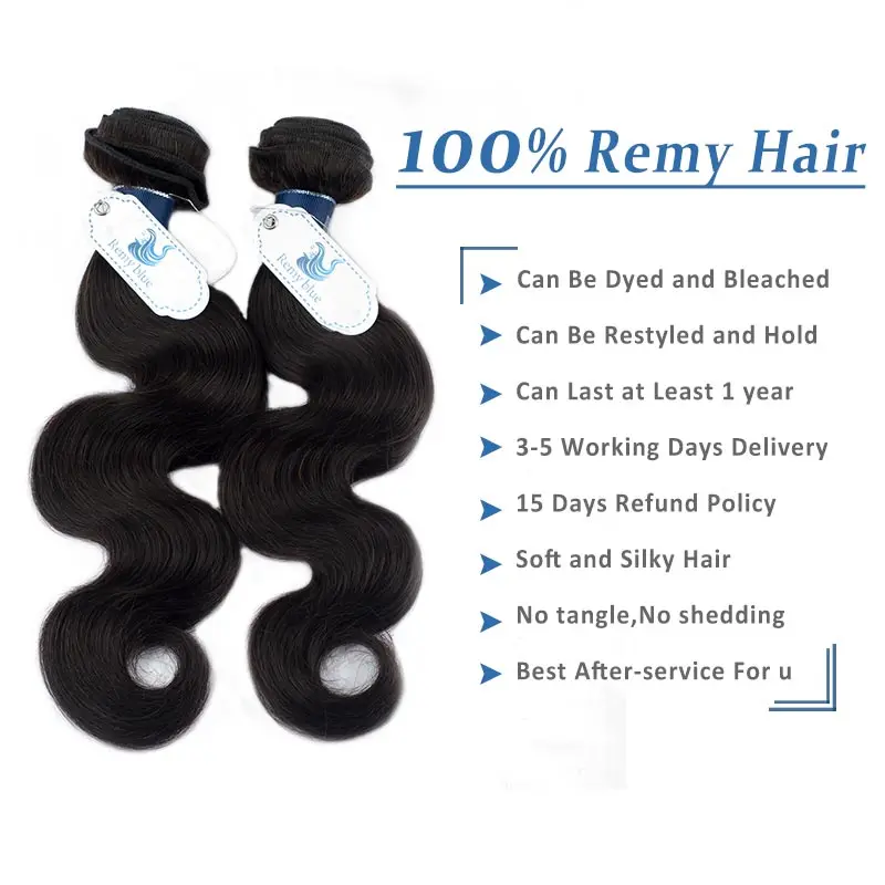 Remy Blue объемные волнистые пучки необработанные индийские человеческие волосы