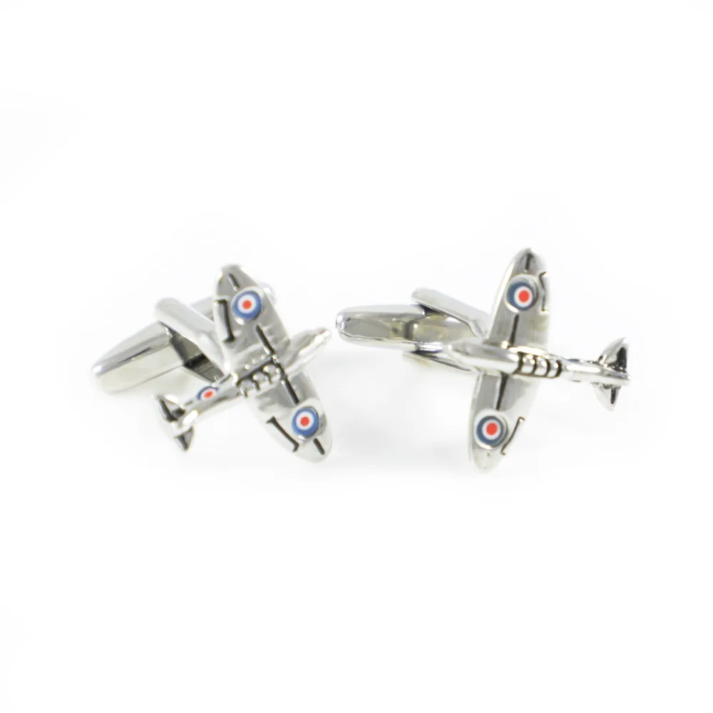 Серебряный тон Spitfire самолет запонки подарок на день рождения Запонки Свадебные |