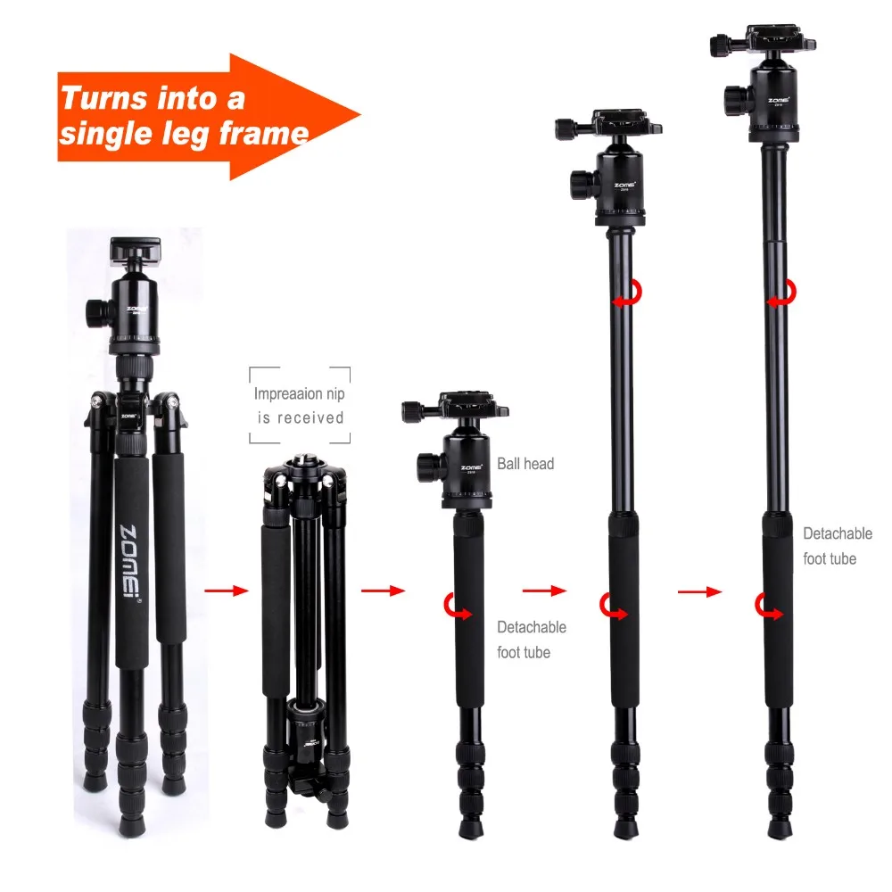 Professional Aluminium Alloy Tripod Kit Monopod For DSLR Camera Five Colors Available Light Compact Portable | Электроника
