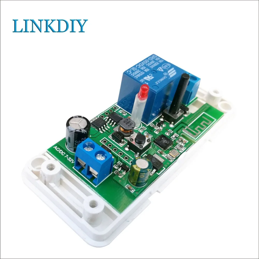 linkdiy wifi smart switch 1 Channel Self-locking Wireless Relay Module for home Automation dc 7v 12v 24v 32v 10A | Электроника