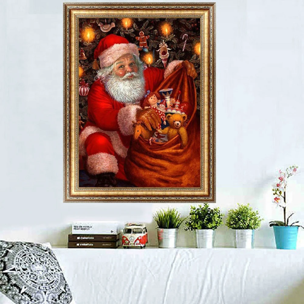40x30/30x35 cm Christmas Tree Santa Claus Embroidery DIY Resin Diamond Painting | Дом и сад