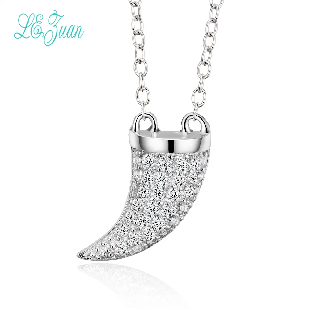 Женское ожерелье с кулоном в виде рога носорога из серебра 925 пробы|fine jewelry|sterling