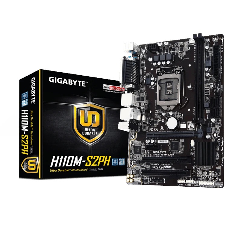 Для Gigabyte GA H110M S2PH DDR4 оригинальная новая материнская плата H110 LGA 1151 поддержка G4560 Micro