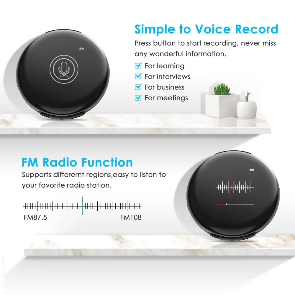 Leelbox mp3-плеер с bluetooth 4 1 и 5 сенсорным экраном hifi fm радио мини Спорт MP 3 музыкальный