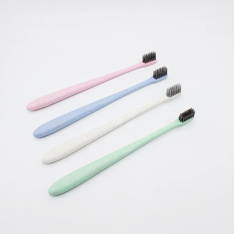 Wheat Green Bamboo Toothbrush 1 pcs Portable Soft Bristles Charcoal Tooth Brush Tongue Cleaner For Kids And Adults Oral Hygiene | Красота и