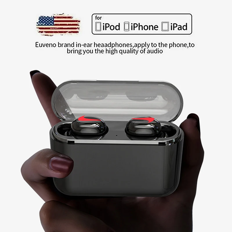 HBQ Q32 TWS, беспроводные Bluetooth наушники, свободные руки, спортивные наушники, игровая гарнитура с внешним аккумулятором 1500 мАч