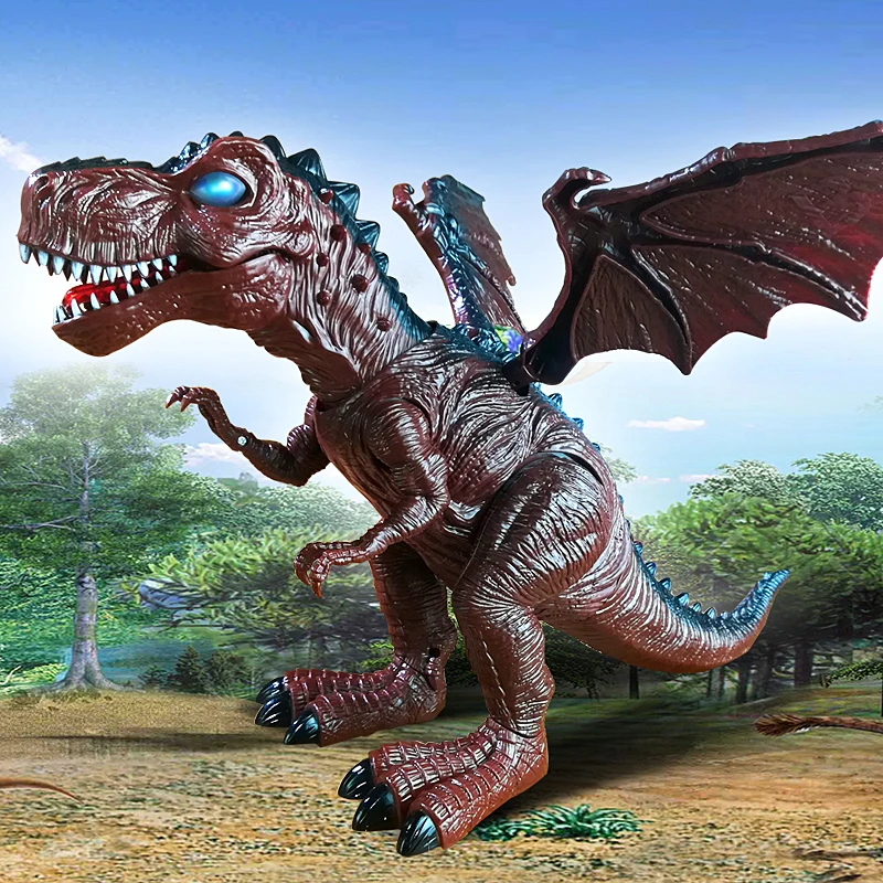 Электрическая игрушка Большой размер ходящий динозавр робот светильник вым звуком тираннозавр рекс детские игрушки Бесплатная доставка от AliExpress WW