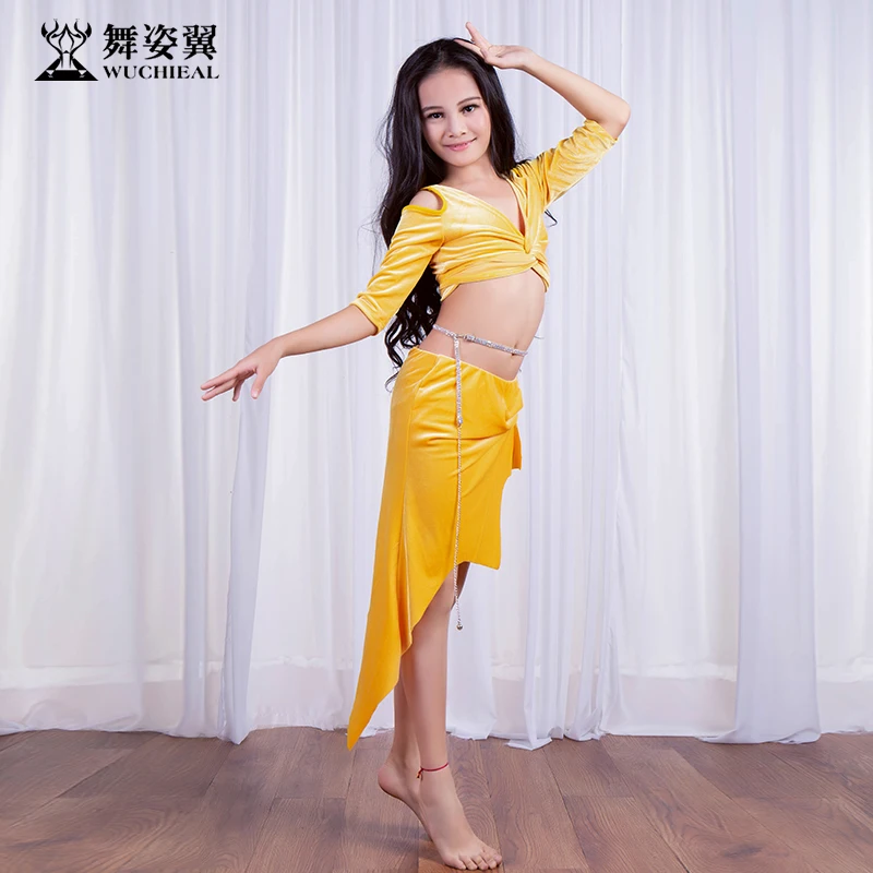 Bellydance/Вельветовая Асимметричная юбка с короткими рукавами и открытыми плечами