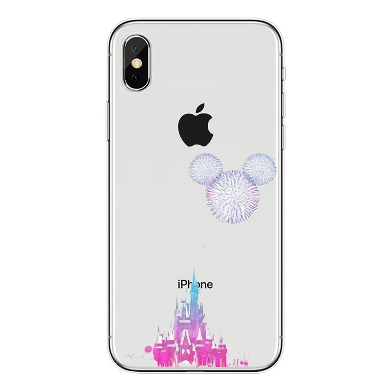 Мягкий силиконовый прозрачный чехол из ТПУ с рисунком Микки Мауса Для Apple iPhone X 8 7 6