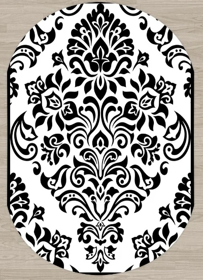 Винтажный оригинальный нескользящий коврик из микрофибры с 3d рисунком черный