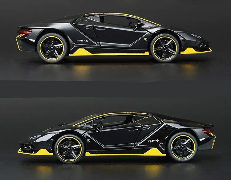 toy car diecast Simulation alloy car model 4 open door Rambo LP770 sound and light pull back toy car