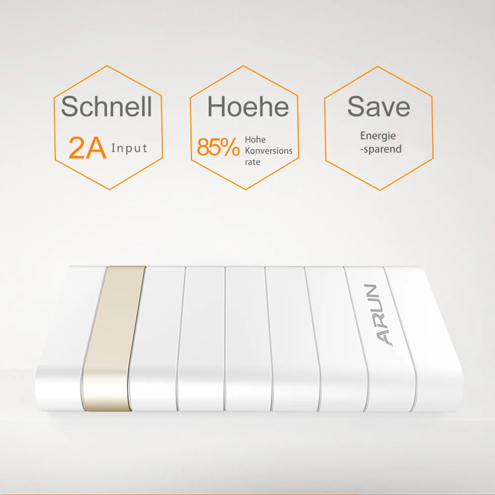 ARUN 20000 мАч Внешний аккумулятор PoverBank 2 USB power Bank портативное зарядное устройство