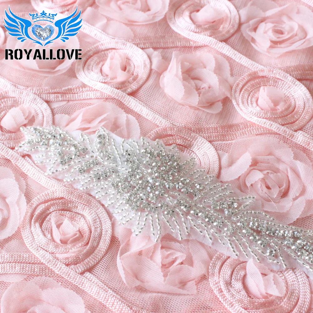 5 шт./лот Royallove iron on bridal вышитый бисером Кристалл Серебряный горный хрусталь