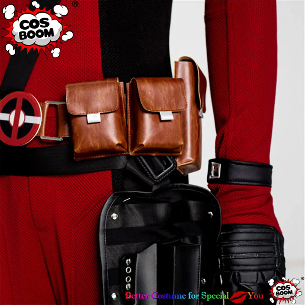 COSBOOM Дэдпул 2 костюм Взрослый мужской на Хэллоуин супергерой Уэйд Уилсон красный