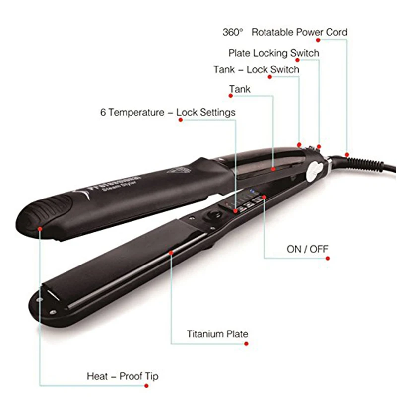 CHJPRO Паровая функция плоский утюг турмалин керамический паровой