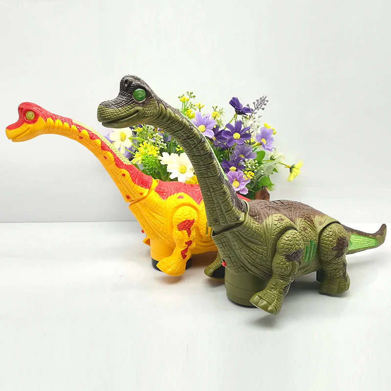 Игрушка Электрическая ходячий динозавр, робот с светильник кой и звуком, Брахиозавр, на батарейках, подарок для детей и мальчиков, 1 шт. от AliExpress WW