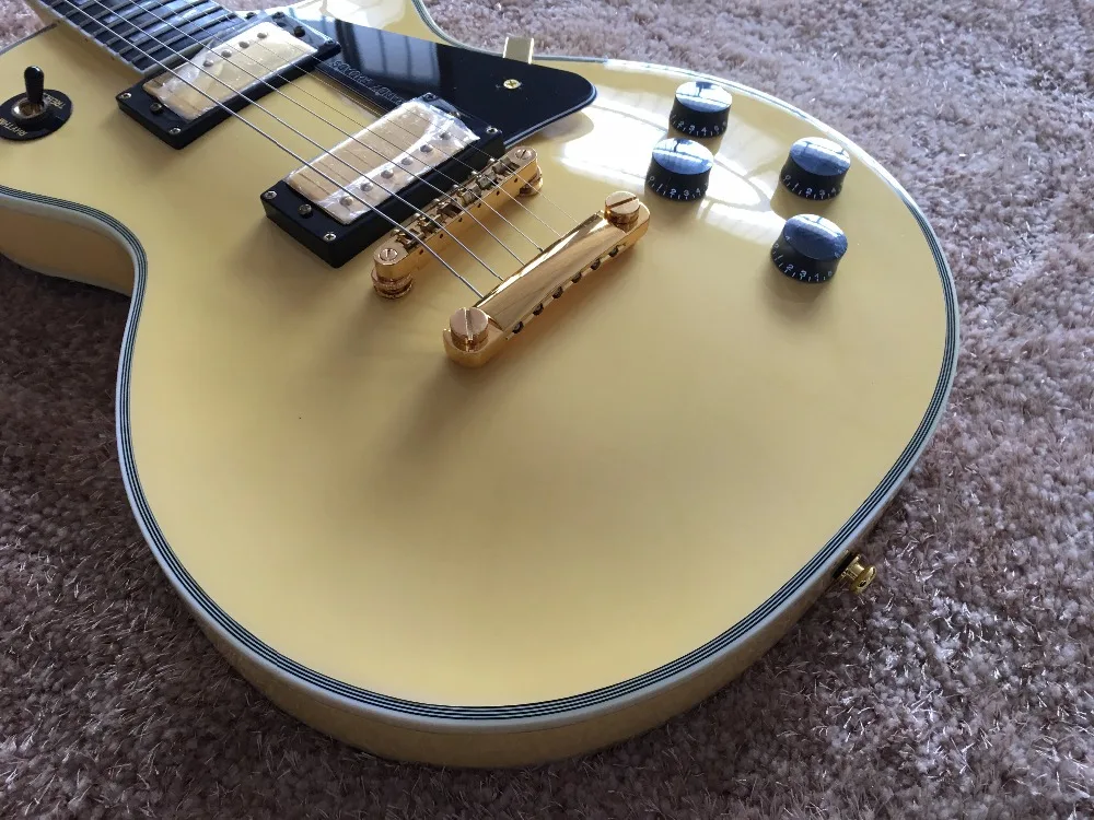 Пользовательские гитара магазин lp электрогитара Кремового цвета 7 слоя