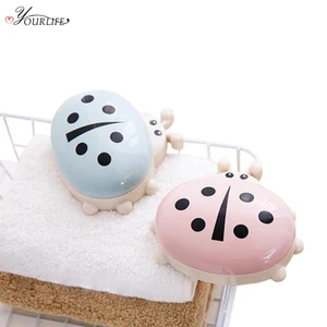 1 шт., симпатичная мультяшная Коробка для мыла OYOURLIFE с божьей коровкой, переносное дорожное блюдо для мыла, органайзер для детской ванной, держатель для мыла, аксессуары для ванной комнаты