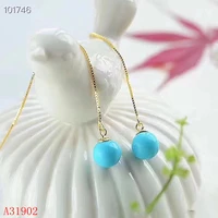 kjjeaxcmy fine jewelry 925 sterling silver inlaid natural turquoise gemstone female luxury earrings earrings support detection