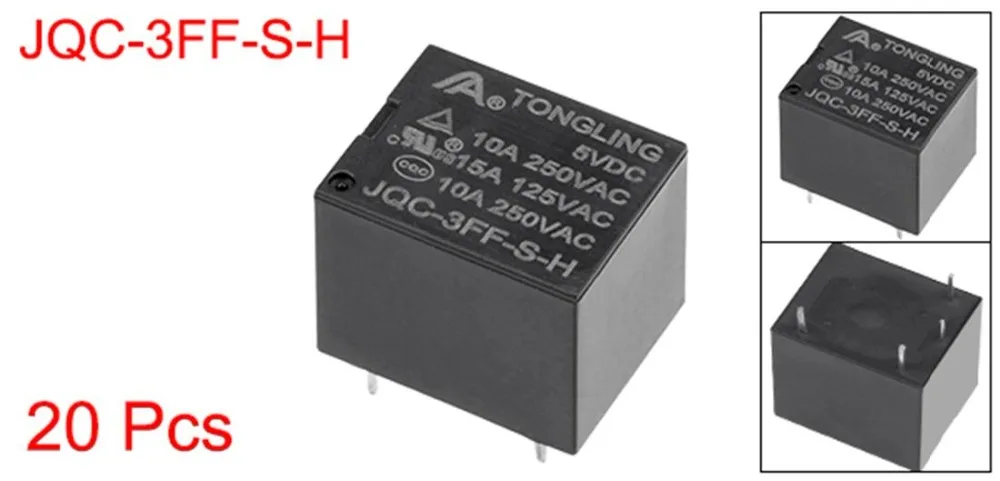 UXCELL реле электромагнитного питания 20 шт. 5/9/12 в пост. Тока SPST 4 Pin PCB для