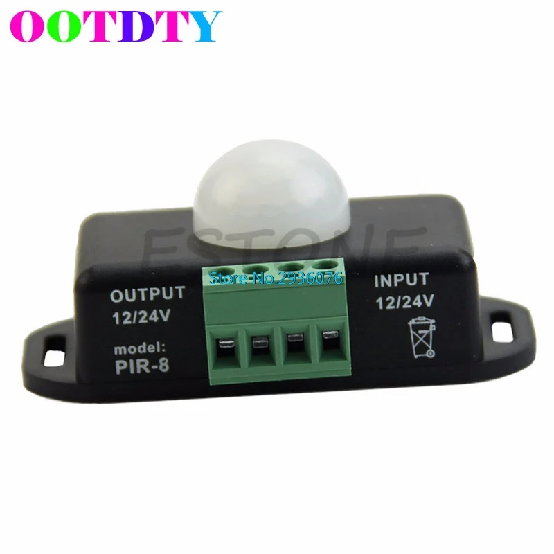 OOTDTY тела инфракрасный датчик движения PIR Сенсор выключатель AC/DC 12V/24V для