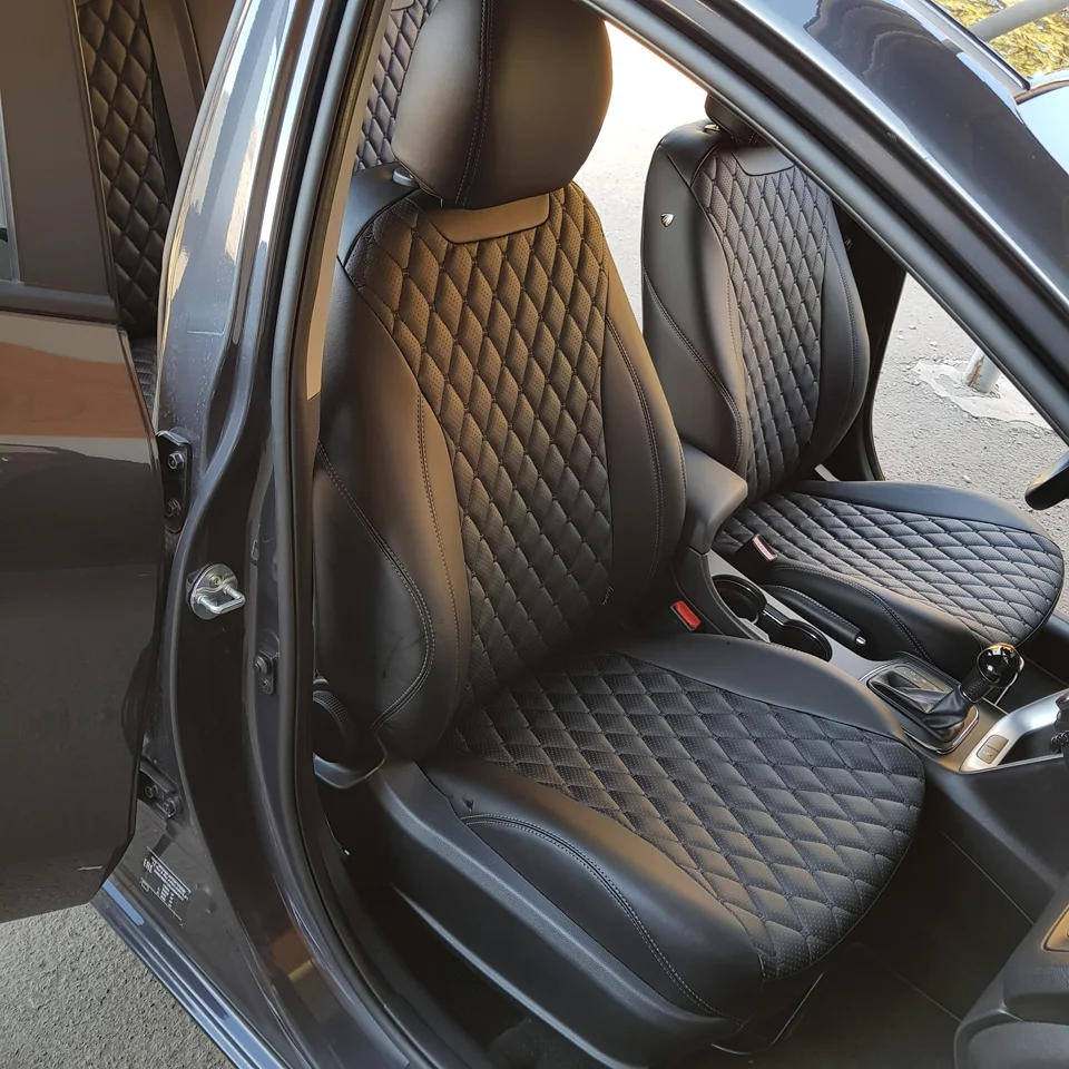 Для Kia Ceed II (JD) 2012 2018 Модельные авточехлы из экокожи (Модель Байрон)|Чехлы на