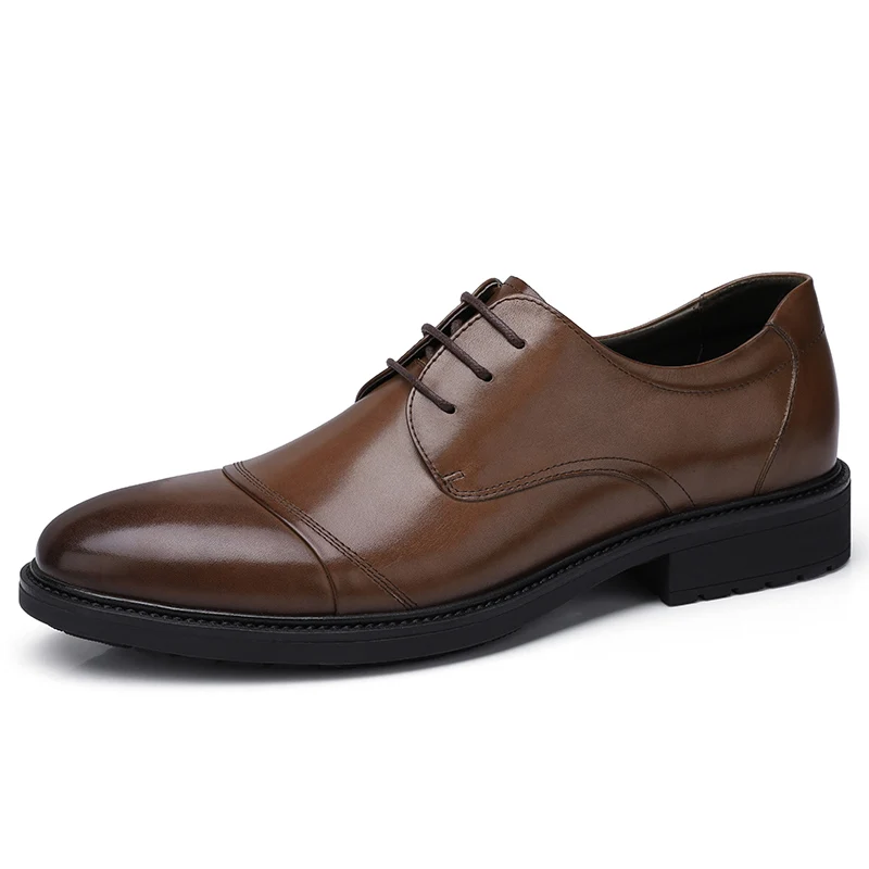 A832148770Brown CAMEL/Мужская обувь в деловом стиле, британский тренд, обувь из натуральной кожи в стиле ретро, мужские оксфорды из мягкой воловьей кожи, мужские Дерби - Цвет: A832148770Brown