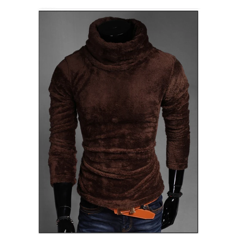 

Autumn Men's Velvet Fleece Sweater Pullover 2018 Autumn Winter Male Turtleneck Sweaters Knitted Turtle Neck Pullovers Tops M-3XL