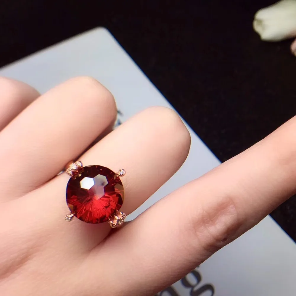 

KJJEAXCMY fine jewelry 925 sterling silver inlaid natural ruby Topaz lady ring support detection xcvb