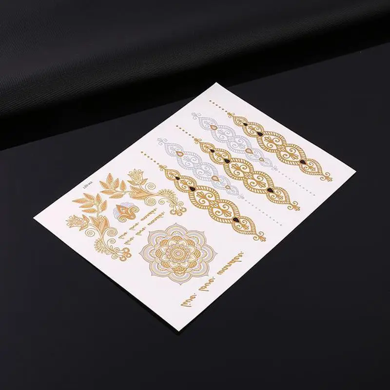 1 шт. Летний стиль мужской женский боди арт золотая металлическая татуировка