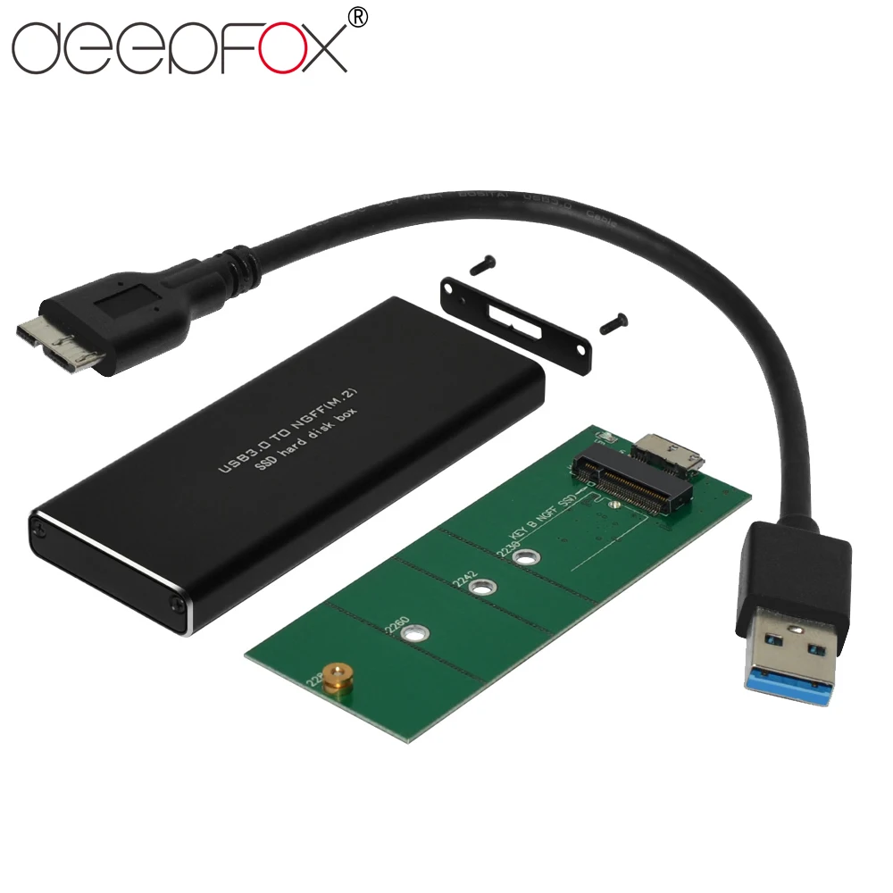 

Корпус для SSD-накопителей DeepFox USB3.0/M.2 NGFF на базе SATA, поддержка 6 ГБ/сек. SSD-карт