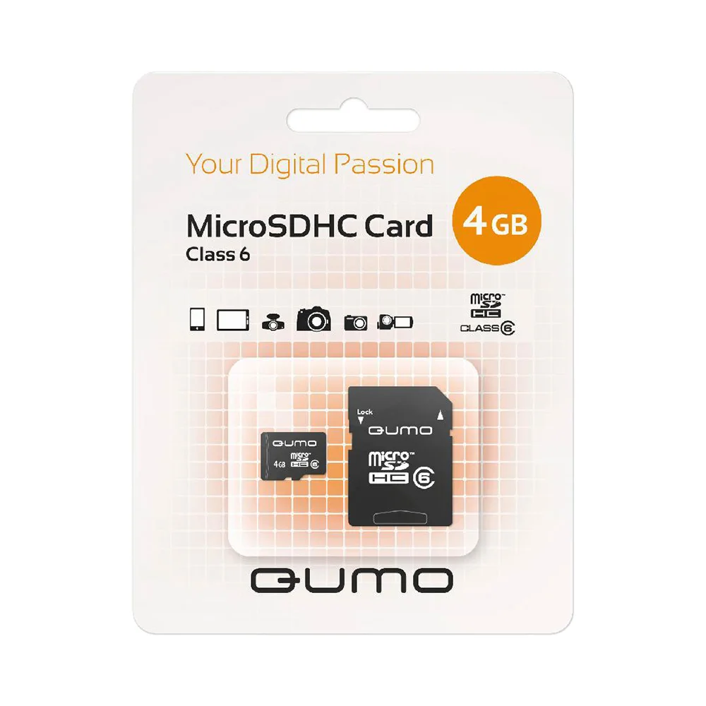 Карта памяти QUMO QM4GMICSDHC6 microSDHC 4GB | Компьютеры и офис