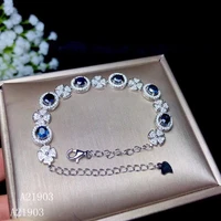 kjjeaxcmy boutique jewelry 925 sterling silver inlaid natural sapphire female bracelet support detection
