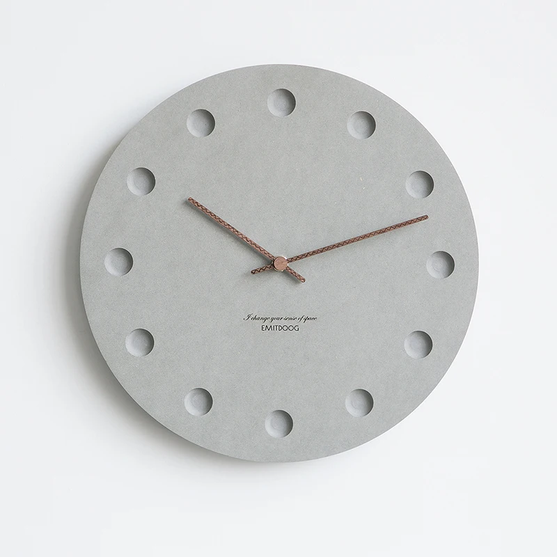 

EMITDOOG 12 inch Silent Movement Wooden Watch Custom Design Nordic Style Quartz Wall Clock for sale