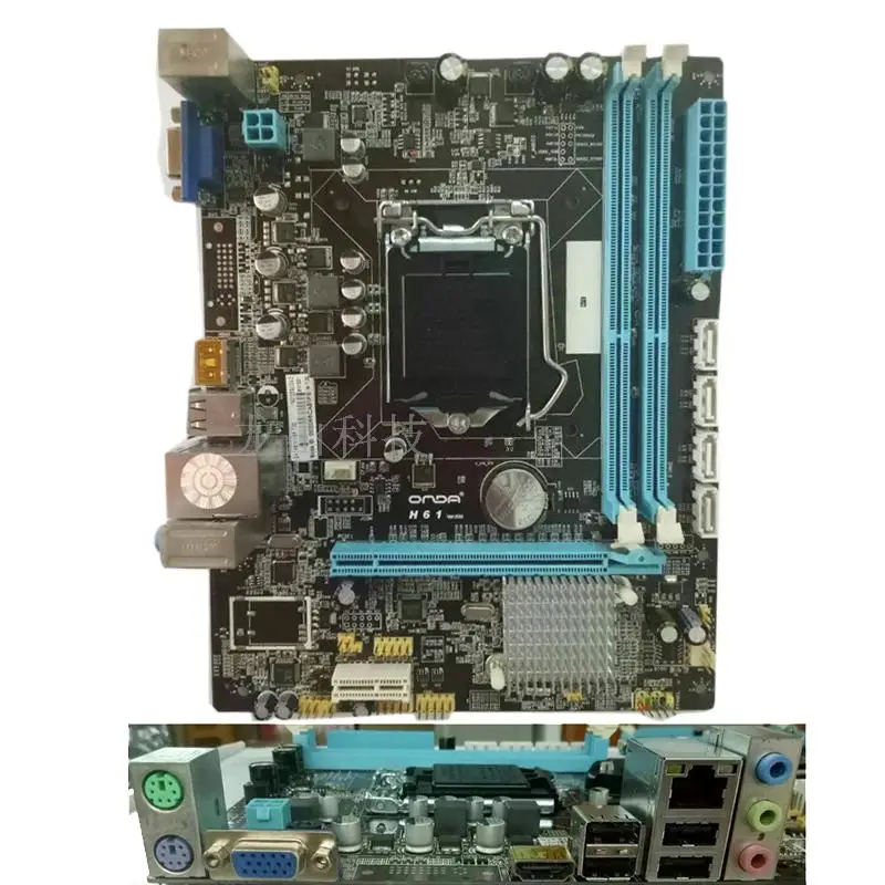 Разъем LGA 1155 для Onda H61V оригинальная б/у настольная плата Intel H61 материнская DDR3 USB2.0