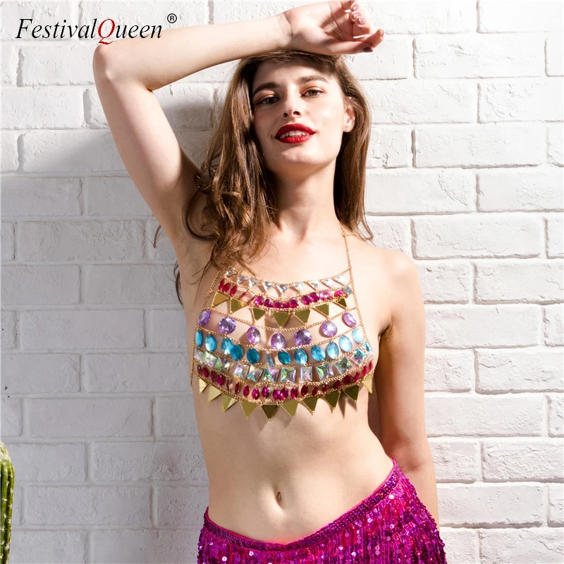 Женский топ на бретельках FestivalQueen из акрила с блестками для вечеринок и ночных