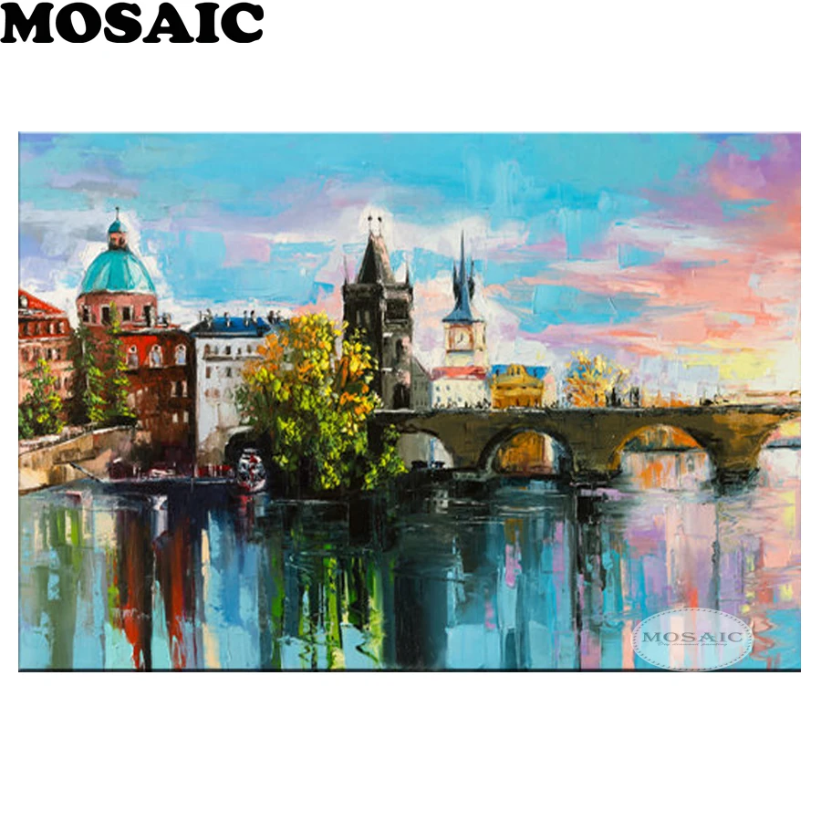 

Full Diamond Embroidery Diamond Mosaic mural beautiful city Square Diamond Painting Cross Stitch Kits Home Decoration B167
