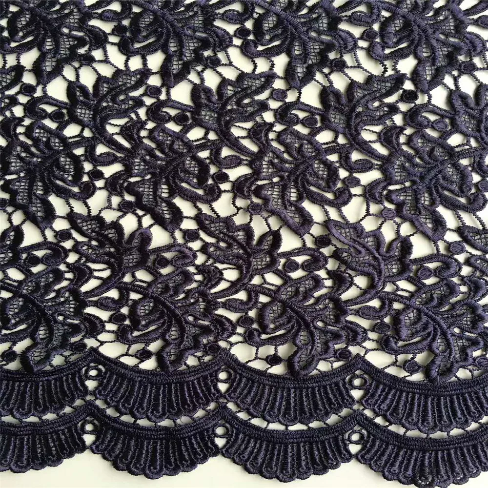 Best Selling Nigeria Embroidery Cord Lace High Quality Guipure Chemical Dress 5 Yards Fabric Black African Laces X669-1 | Дом и сад