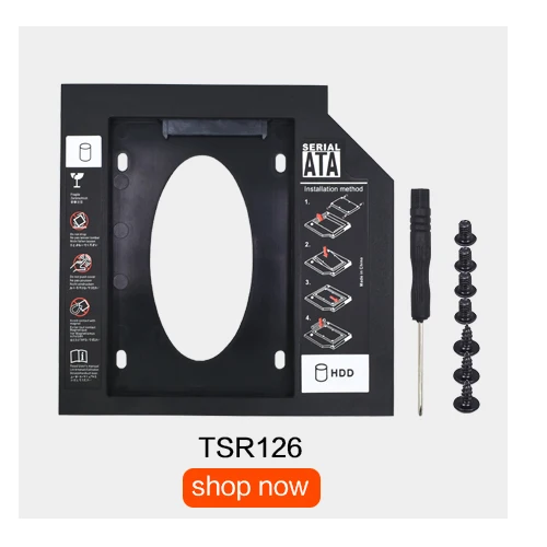 TISHRIC,, пластик, Optibay, второй, второй, hdd Caddy, 9,5 мм, SATA 3,0, для 2,5 '', SSD, DVD, CD-ROM, адаптер, корпус для жесткого диска