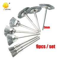jigong 9pcs steel brush wire wheel brushes die grinder rotary tool electric tool for the engraver