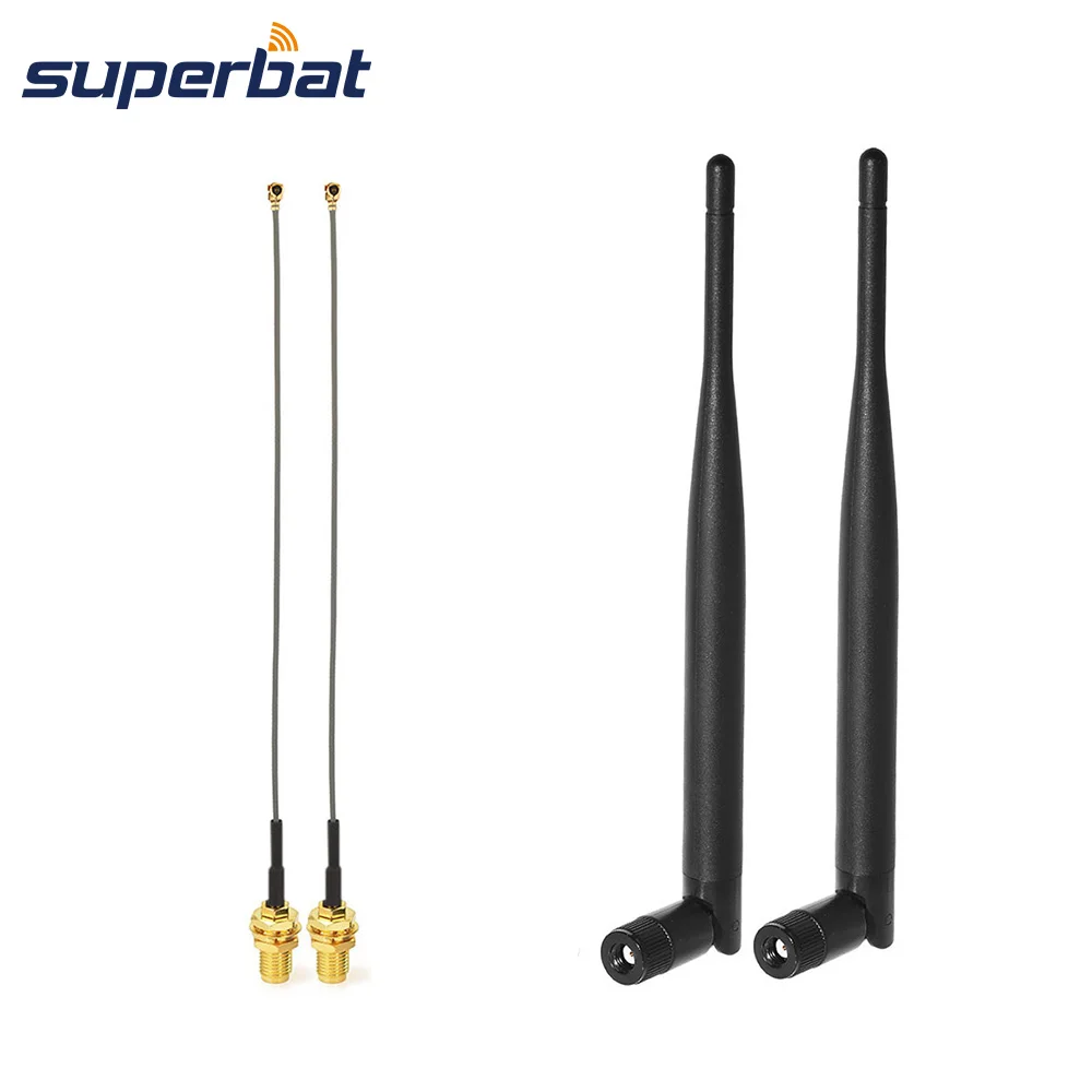 Только 2 Dual Band 4 ГГц Wi Fi 5 6dBi антенна RP SMA и 15 см IPX IPEX U.FL кабель для Wlan WiFi
